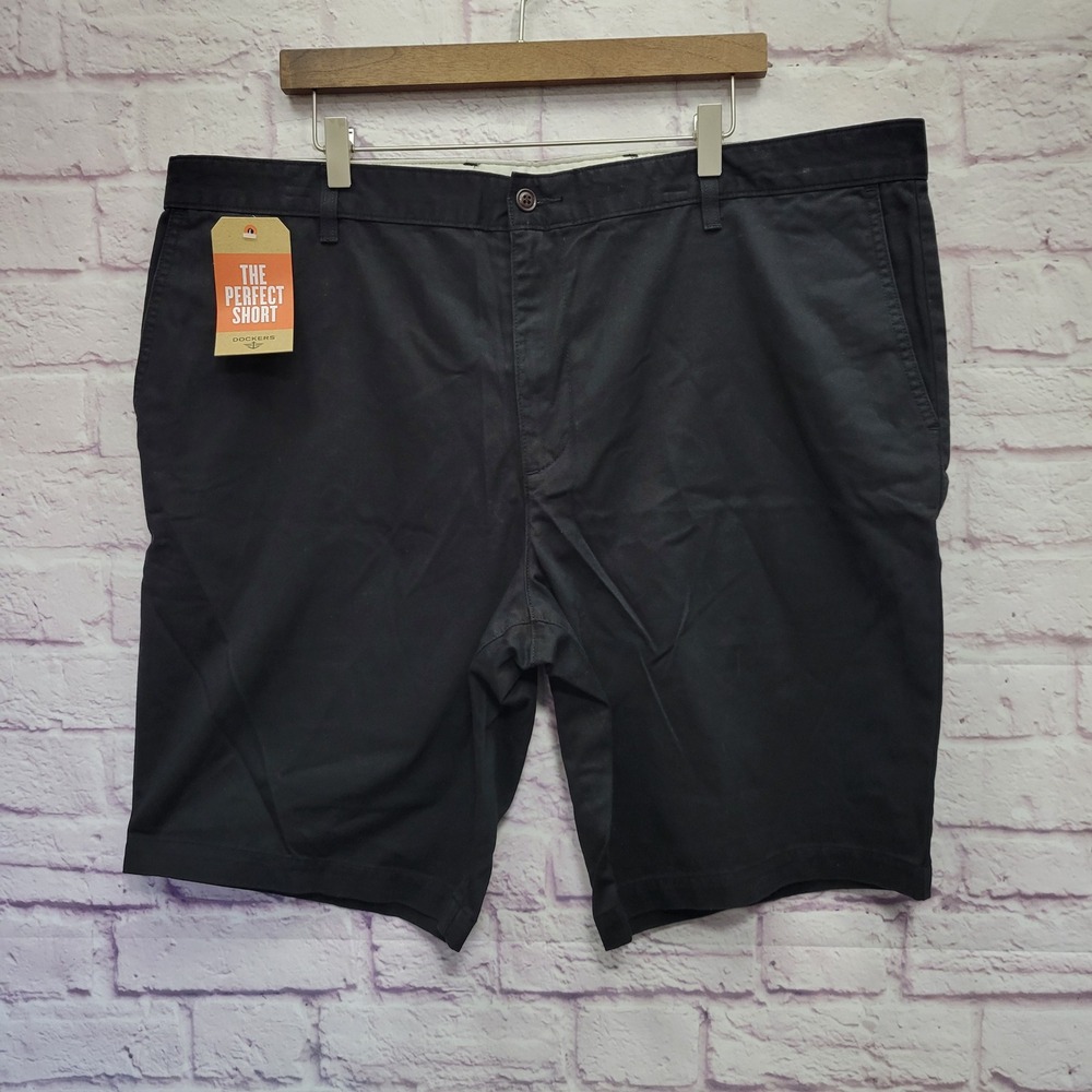 NEW Dockers The Perfect Short 42 Black Cotton Chino Dadcore Preppy Golfcore